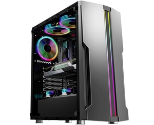 微星(MSI)MAG LAEVATAIN雷萬汀 黑色游戲辦公臺(tái)式電腦主機(jī)atx機(jī)箱 (配1把ARGB風(fēng)扇/支持mortar主板/3060顯卡/240水冷)