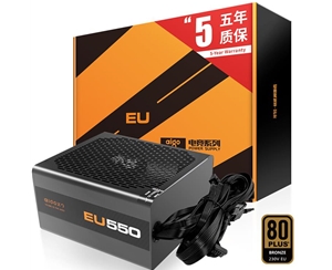 愛國者（aigo）額定550W 電競EU550電腦電源(80Plus銅牌認(rèn)證/五年質(zhì)保/靜音穩(wěn)定/主動式PFC）